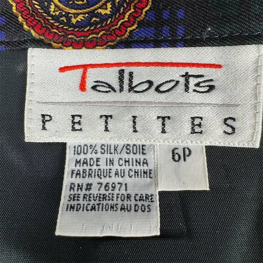 Vintage Talbots Silk Medallion Pencil Skirt Womens Size 6 Petite - Picture 7 of 13